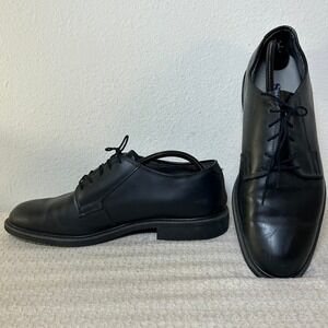 Bates Lites Black Leather Uniform Oxford Shoes Mens 11 D E00968C Vibram Sole